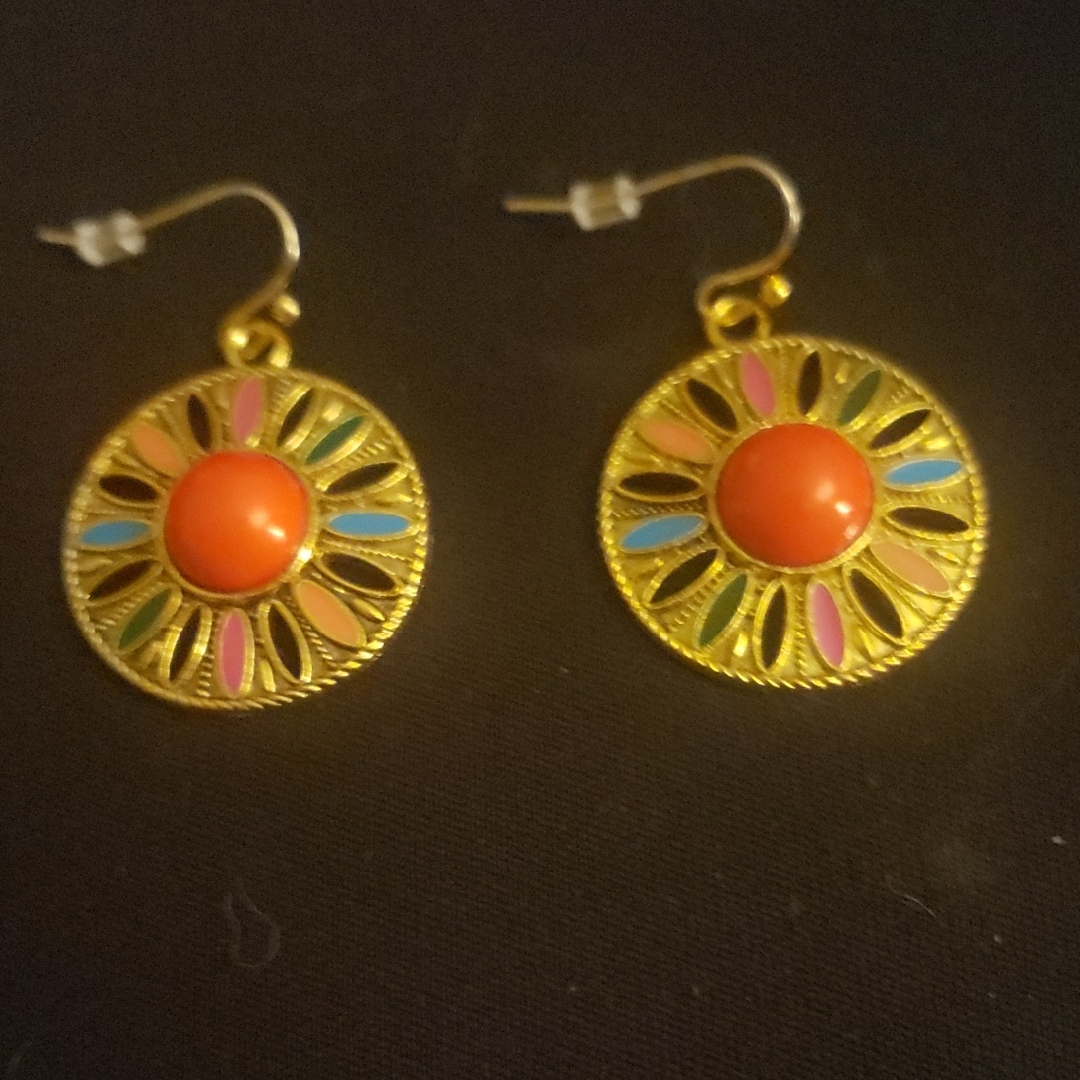 Colorful Gold-Tone Earrings